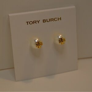 COPY - Tory Burch ‘Kira Logo Swarovski Crystal Imitation Pearl Stud Earrings’